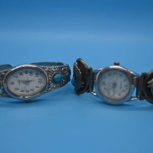 Western Style Set of Two Watches. Turquoise and Silver